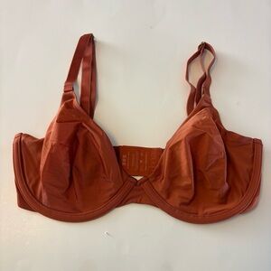 CUUP The Triangle Bra 32E Rust Orange Underwire Unlined Adjustable Straps 32dd